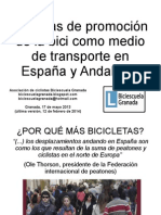 Políticas de promoción de la bicicleta como medio de transporte en España y Andalucía