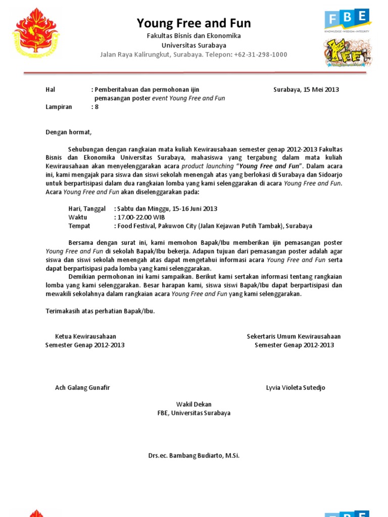 Surat Ijin Penempelan Poster