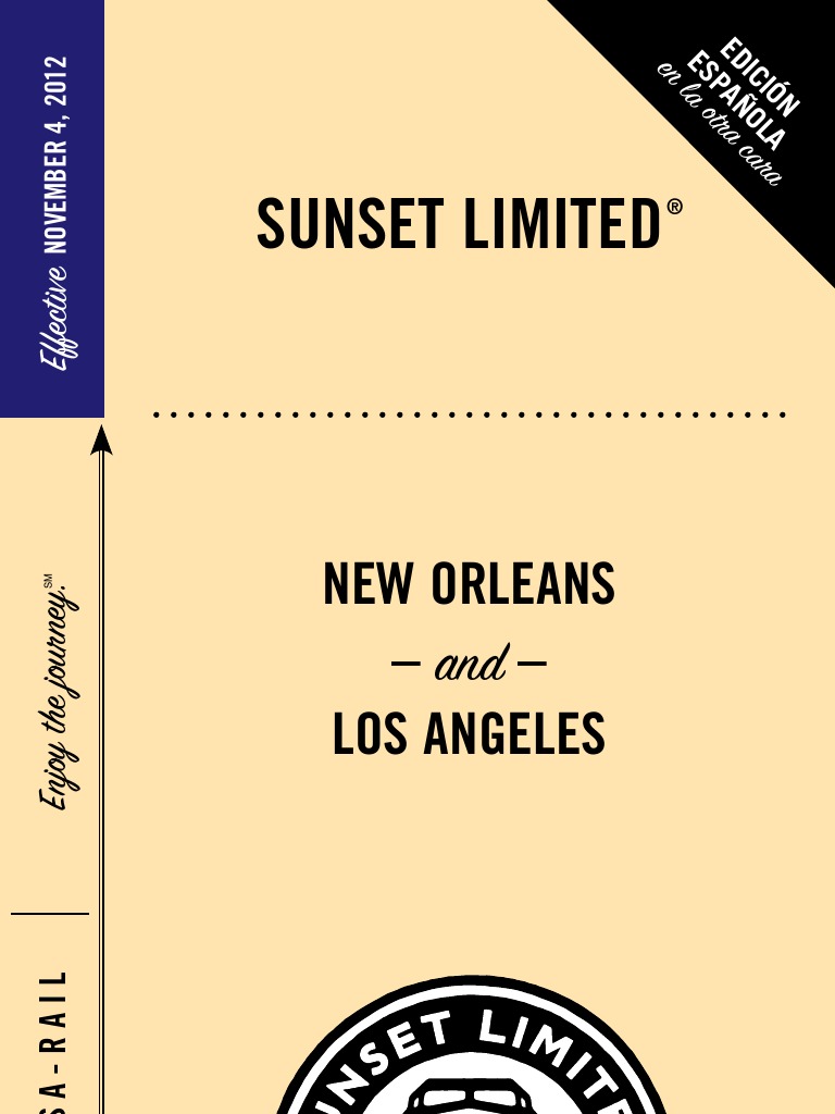 Amtrak Train Schedule SunsetLimited Schedule110412 PDF