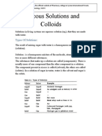 Aqueous Solutions and Colloids
