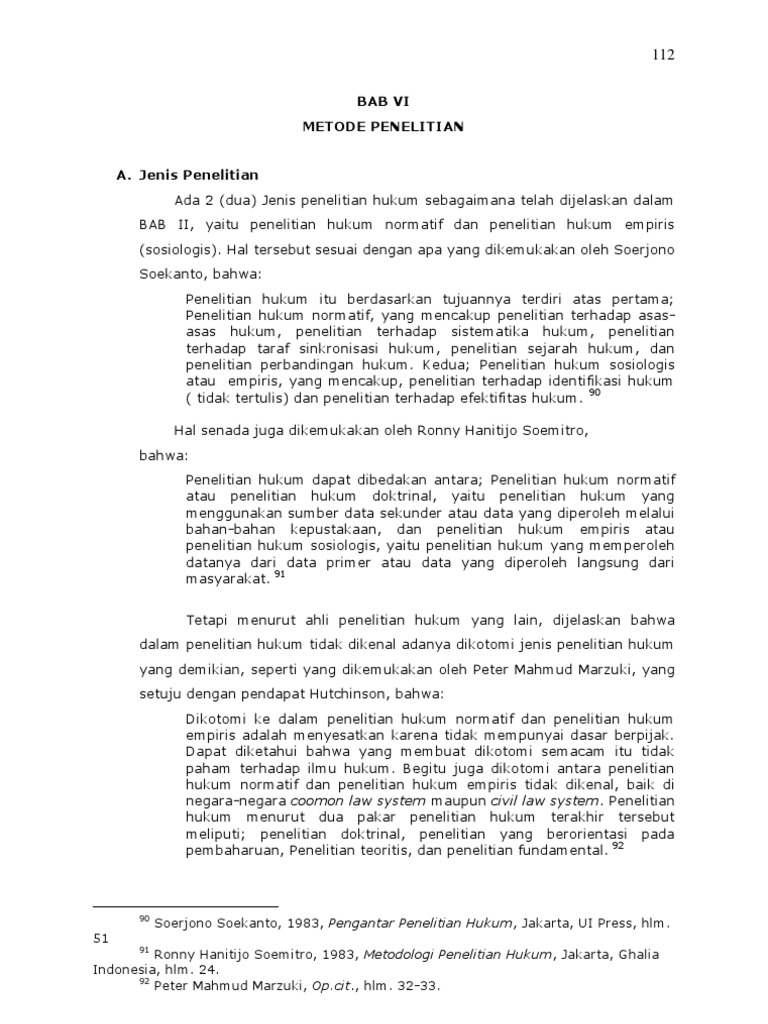Bab Vi Dualisme Penelitian Hukum Pdf