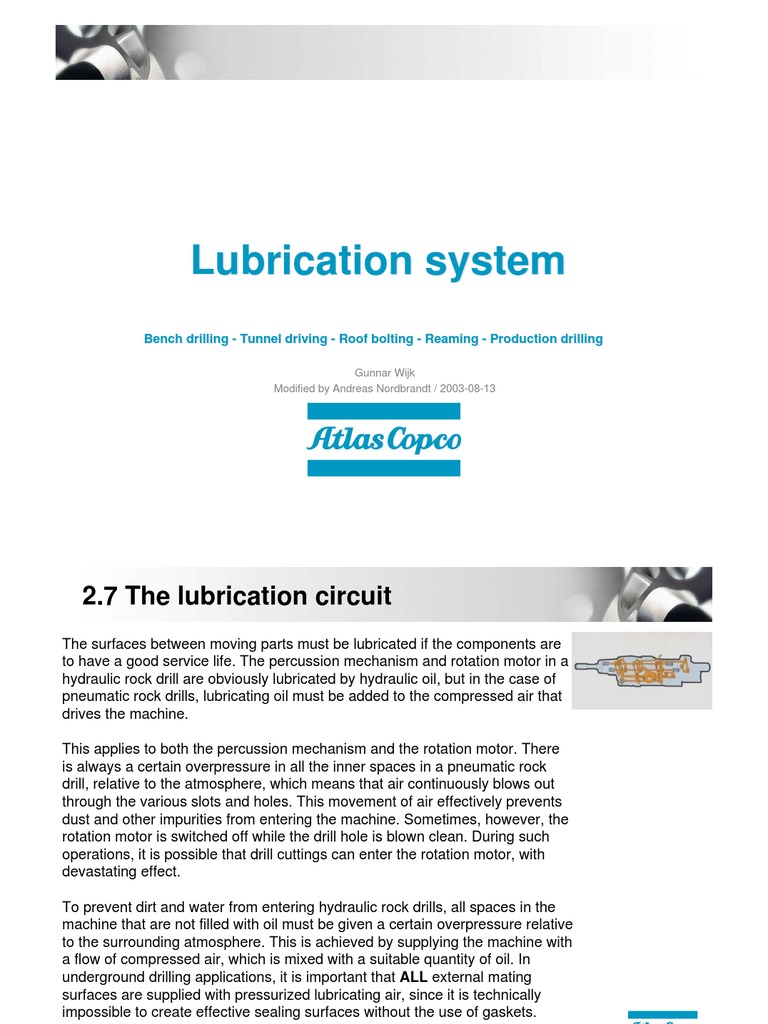 13 Lubrication System PDF Drilling Drill
