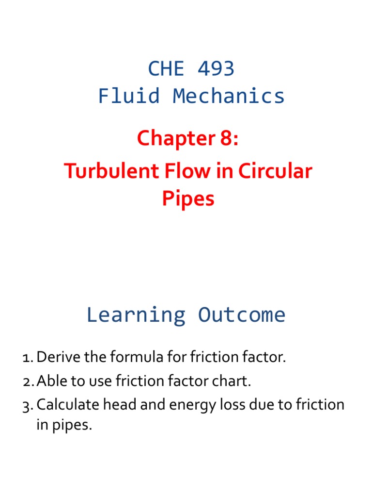 Chapter 8 Turbulent Flow in Circular Pipes | PDF | Turbulence | Fluid ...