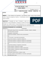 Plano de Ensino de Lógica Jurídica