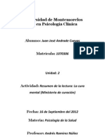 Psicología de La Salud - Resumen de La Lectura, La Cura Mental PDF