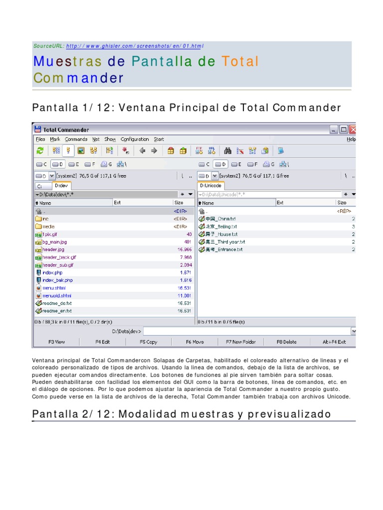 Total Comander Pantallas | PDF | Archivo de computadora | Ventana ...