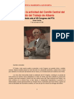 Hoxha - Informe Ante El VIII Congreso Del PTA (1981)