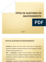 Tipos de Auditoria en Mantenimiento