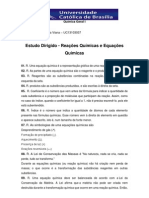 Estudo Dirigido - Reações Químicas e Equações Química