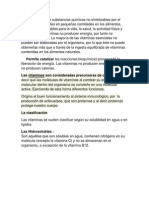 Las Vitaminas Son Substancias Químicas No Sintetizables Por El Organismo