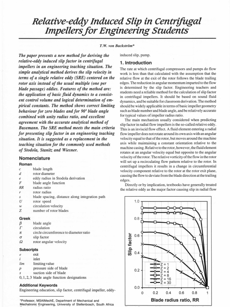 Modelos de Slip Factor PDF Turbine Turbomachinery