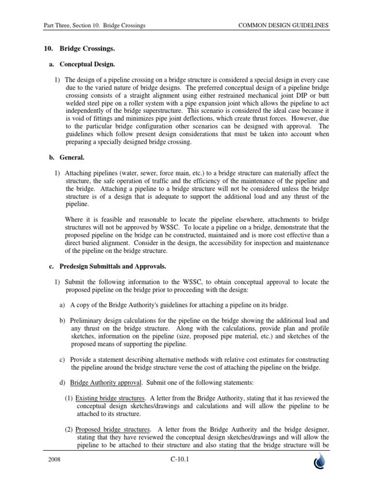 Guidelines for Designing Pipeline Bridge Crossings | PDF | Pipe (Fluid ...