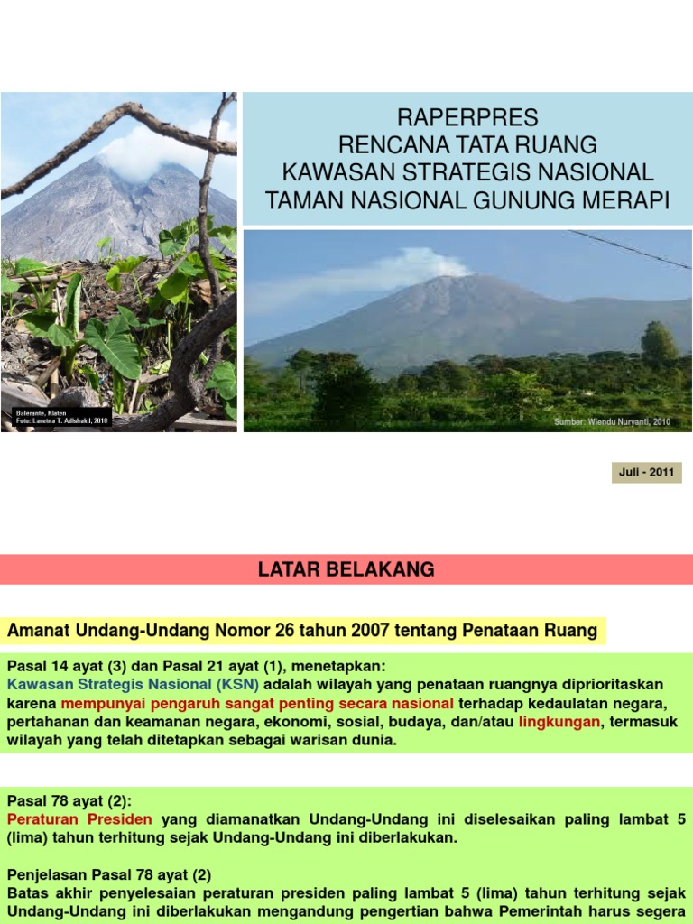 Materi Teknis Raperpres Ksn Tn Gunung Merapi Rev Jogja
