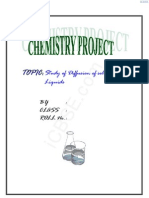 Chemistry Project On Study of Diffusion of Solids in Liquids
