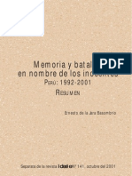 Memorias y Batallas en Nombre de Los Inocentes - 1992-2001