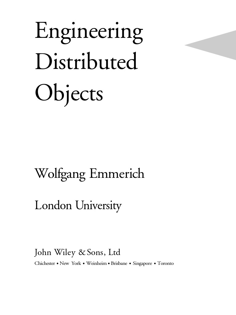 Engineering Distributed Objects Component Based Software - 