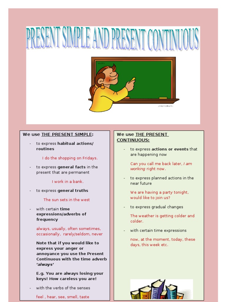 Present Simple vs Continuous Guide | PDF | Verb | Syntactic Relationships