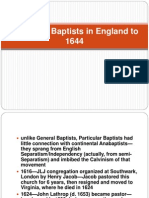 Particular Baptists in England to 1644