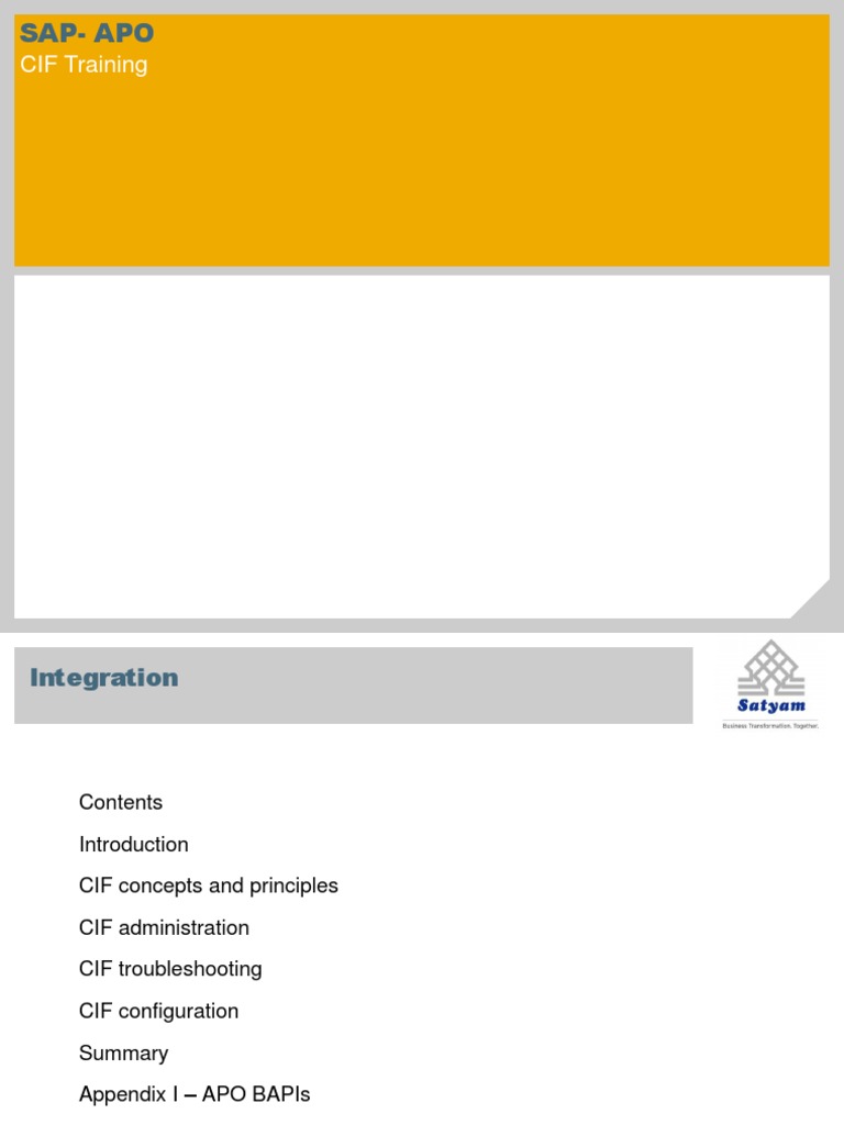 SAP CIF Complete Guide PDF Pointer Programming) Database Transaction
