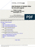 A Psychological Analysis of Adolph Hitler, His Life and Legend - Walter C. Langer