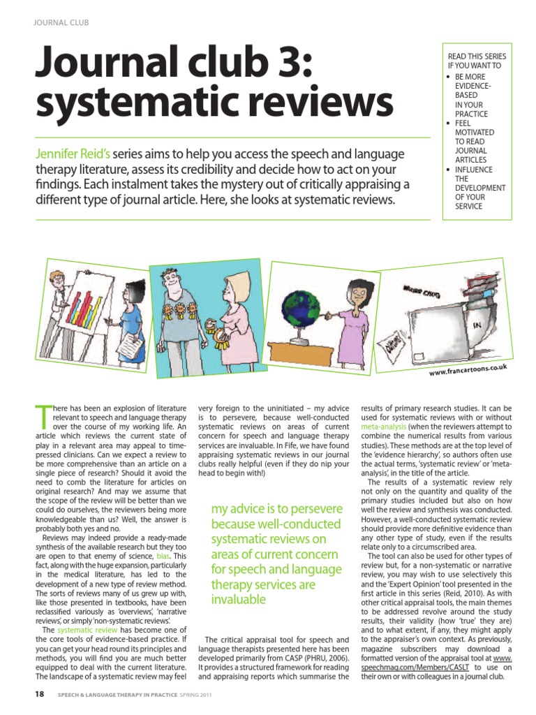 Journal Club 3: Systematic Reviews | PDF | Systematic Review | Meta ...