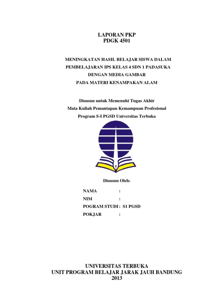 Contoh Tugas Akhir Universitas Terbuka