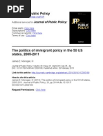 Journal of Public Policy The Politics of Immigrant Policy in The 50 US States, 2005 2011