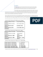 Jadwal Ujian Nasional 2013