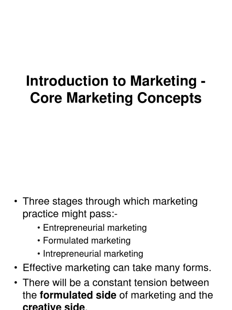 Core Concepts of Marketing Explained | PDF | Marketing | Market (Economics)