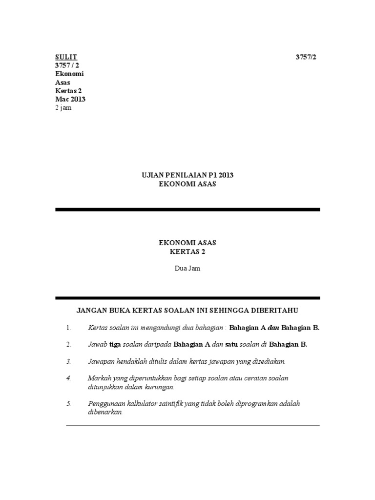 Ekonomi Asas Kertas 2 Pdf