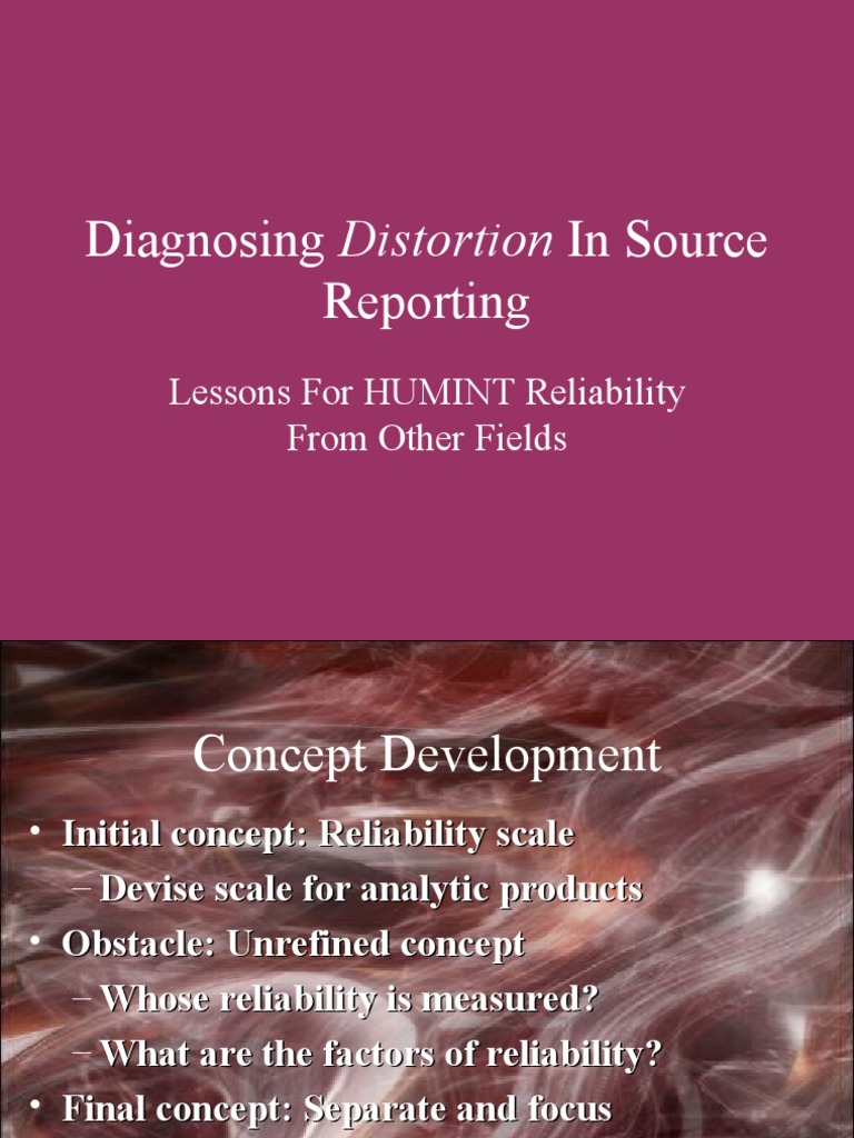HUMINT Reliability Analysis Framework | PDF | Intelligence Analysis ...