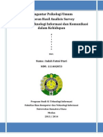 (Hasil Analisis Survey) Pengaruh Teknologi Informasi Dan Komunikasi Dalam Kehidupan