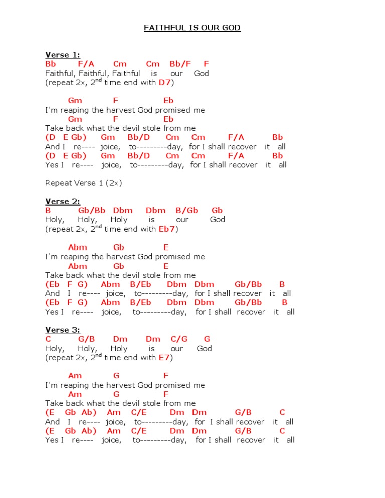 Faithful is Our God - Chords
