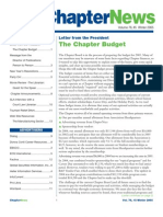 The Chapter Budget: Letter From The President