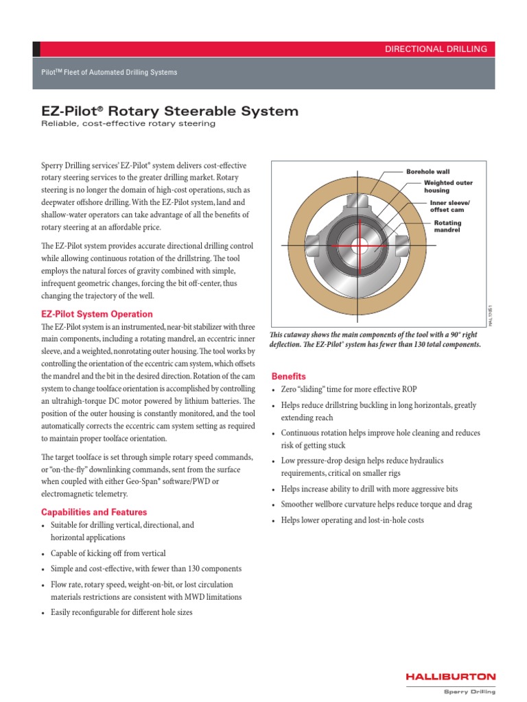 EZ Pilot RSS Brochure Halliburton | PDF | Manufactured Goods | Civil ...