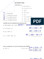 Polynomials Quiz Answers