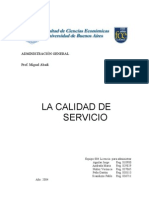 La Calidad de Servicio