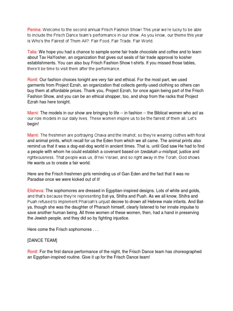 Fashion Show Narrative Fashion Fashion & Beauty