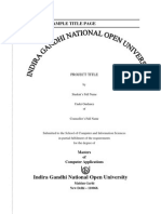 Sample Title Page Format MSc Computer Applications