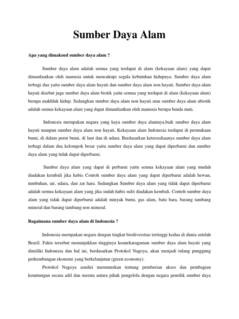 Sumber Daya Alam