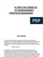 An Insight Into the Trend of Security Management - Portfolio Management