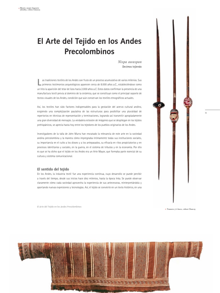 Tejidos Precolombinos en los Andes | PDF | Telar | Textiles