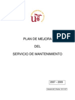 Plan Mejora Servicio Mantenimiento