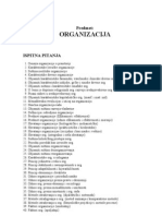 Organizacija - Ispitna Pitanja