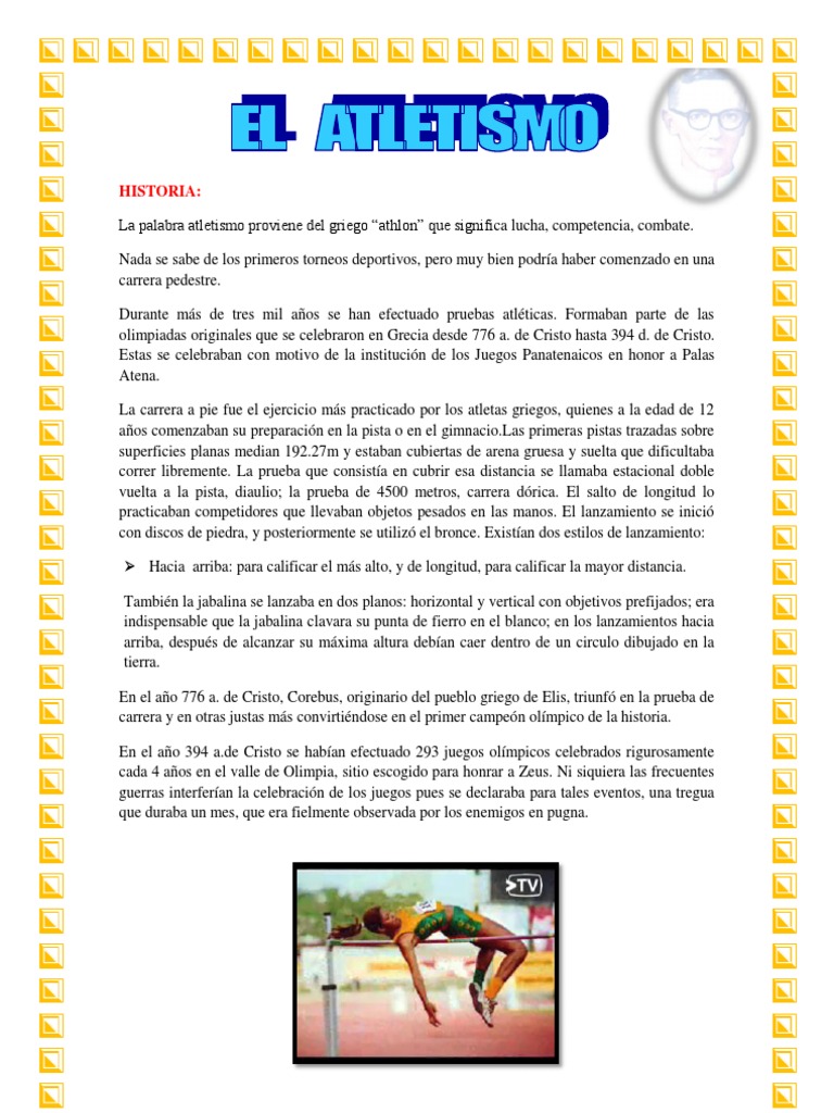 Historia y Tipos de Atletismo | PDF | Deporte del atletismo | Juegos de ...