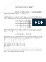 Alberta High School Mathematics Competition Solutions and Comments To Part II, 2009