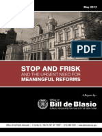 Stop and Frisk and the Urgent Need for Meaningful Reform