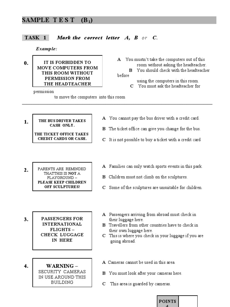Examen Tipo B1 , para practicas pruebas icfes ingles con respuestas ...