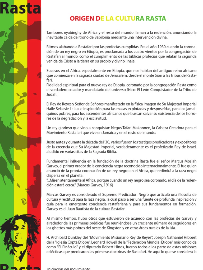 Orígenes y Filosofía del Rastafarismo | PDF | Chocolate ...