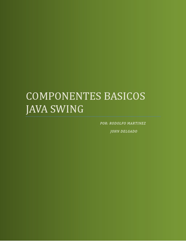 Componentes Basicos Java Swing Pdf Java Lenguaje De Programación